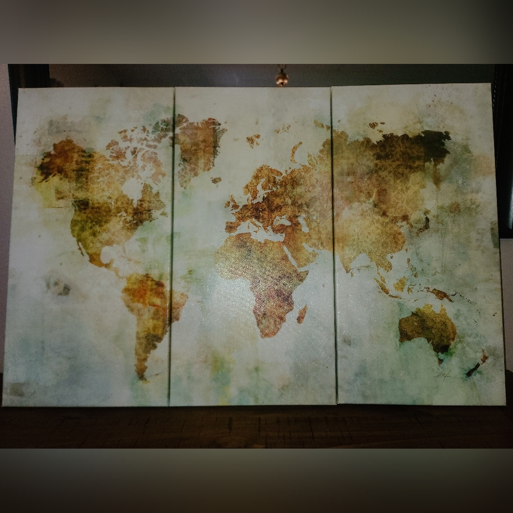 World Map Frame Set of 3
